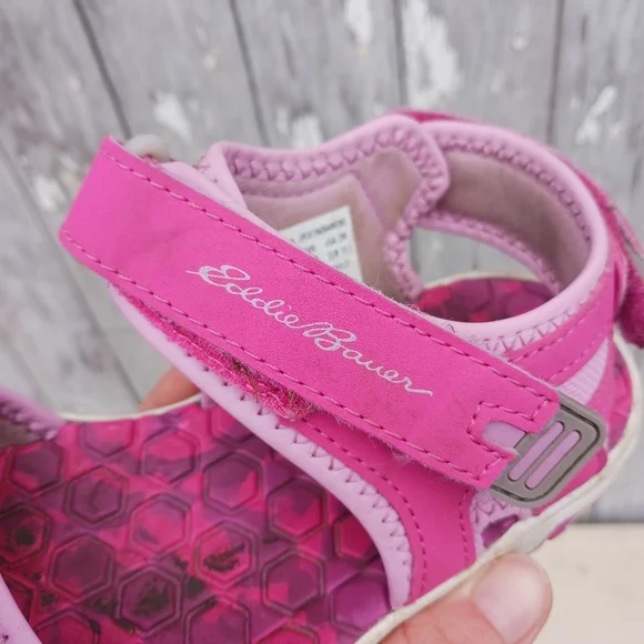 Eddie Bauer Girls 2M Sandals Cascade Hot Pink & Purple Adjustable Hook and Loop‎ - Picture 8 of 9